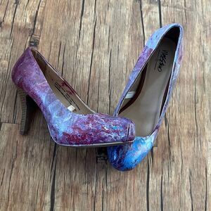 Size 6.5 Purple Blue White Mossimo Galaxy Hydro Dipped Stilettos